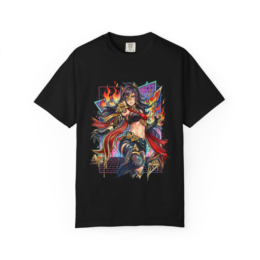 Dehya Genshin Impact Claymore Pyro Warrior Vaporwave Design Premium T-Shirt