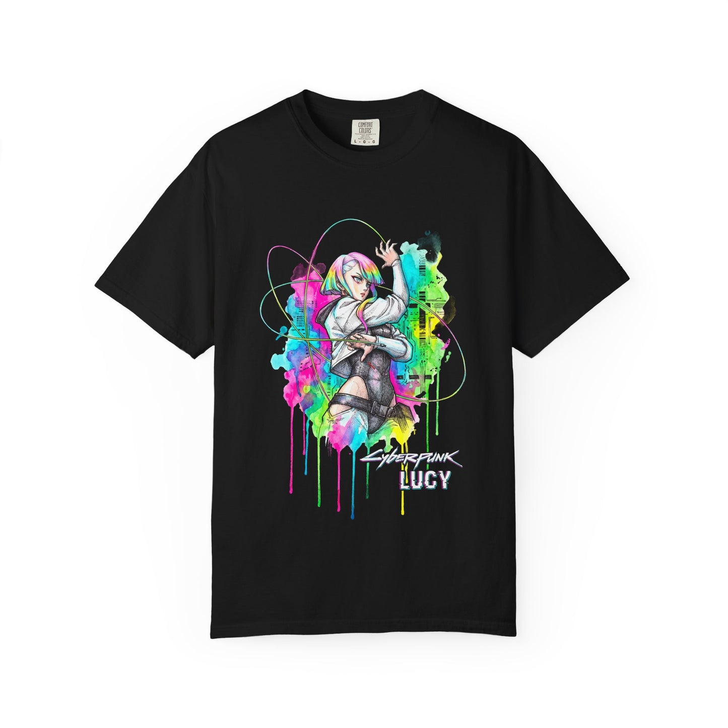 Cyberpunk Edgerunners Lucy Short White Hair Glowing Eyes Icon Premium T-Shirt