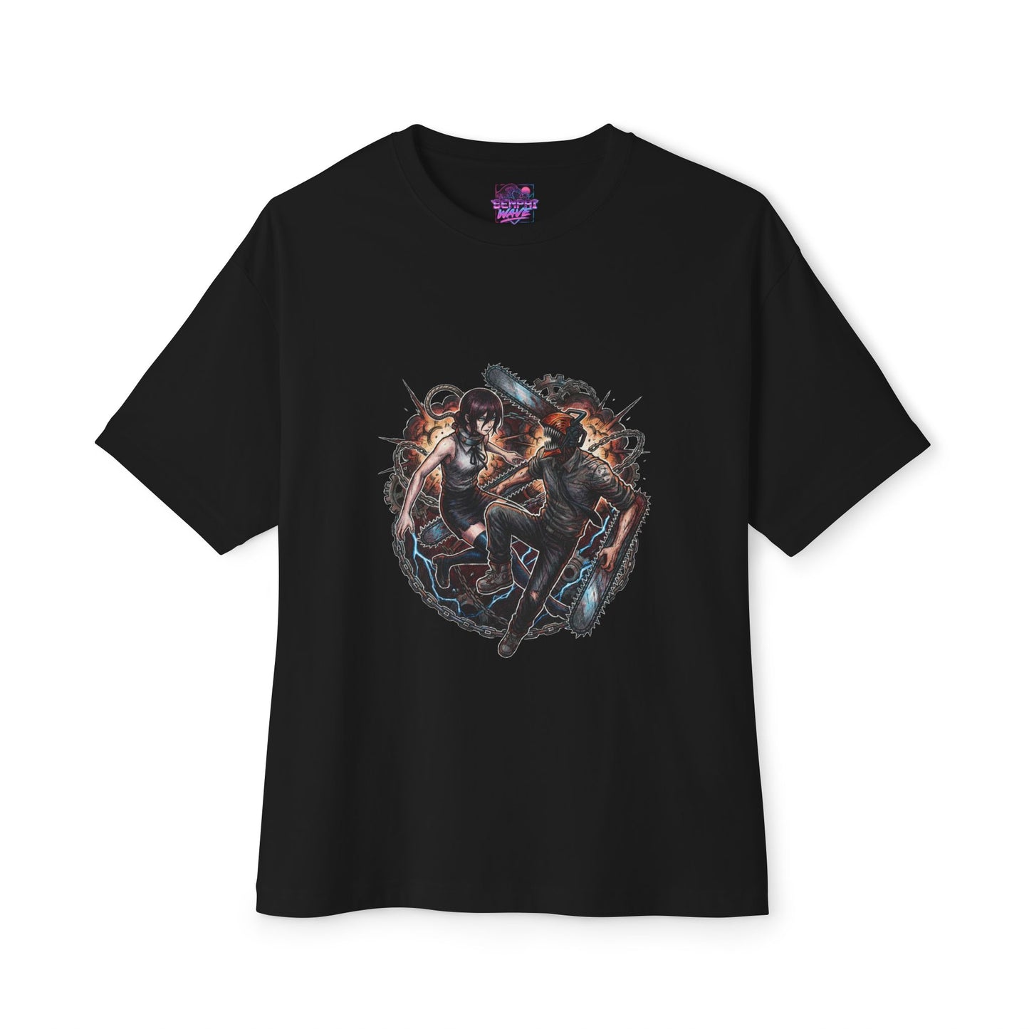 Chainsaw Man Denji Reze Love Chainsaw Head Pull Cord Devil Hunter Design Premium Oversized Unisex T-Shirt