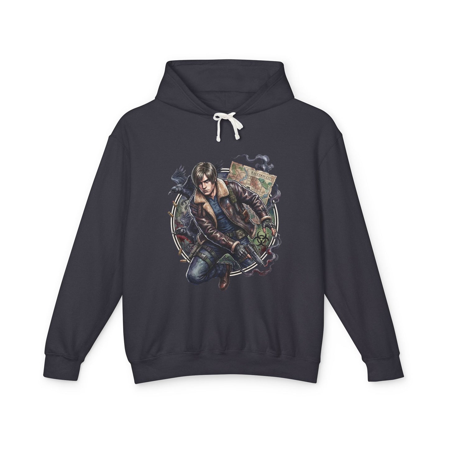 Resident Evil 9 Leon Kennedy DSO Operative Full Throttle Grunge Unisex Premium Hoodie