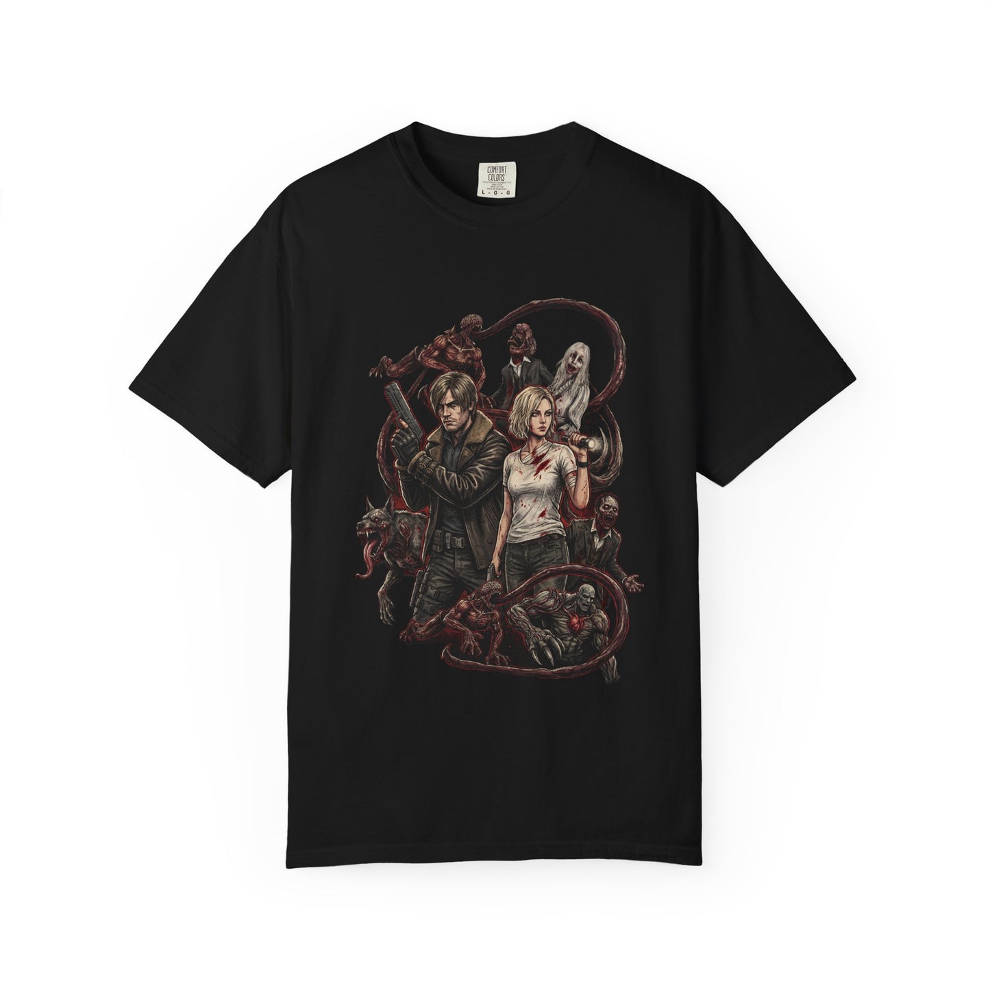 RE Requiem Grace Leon Dual Story Grunge Enemies Survival Tension Design Premium T-Shirt