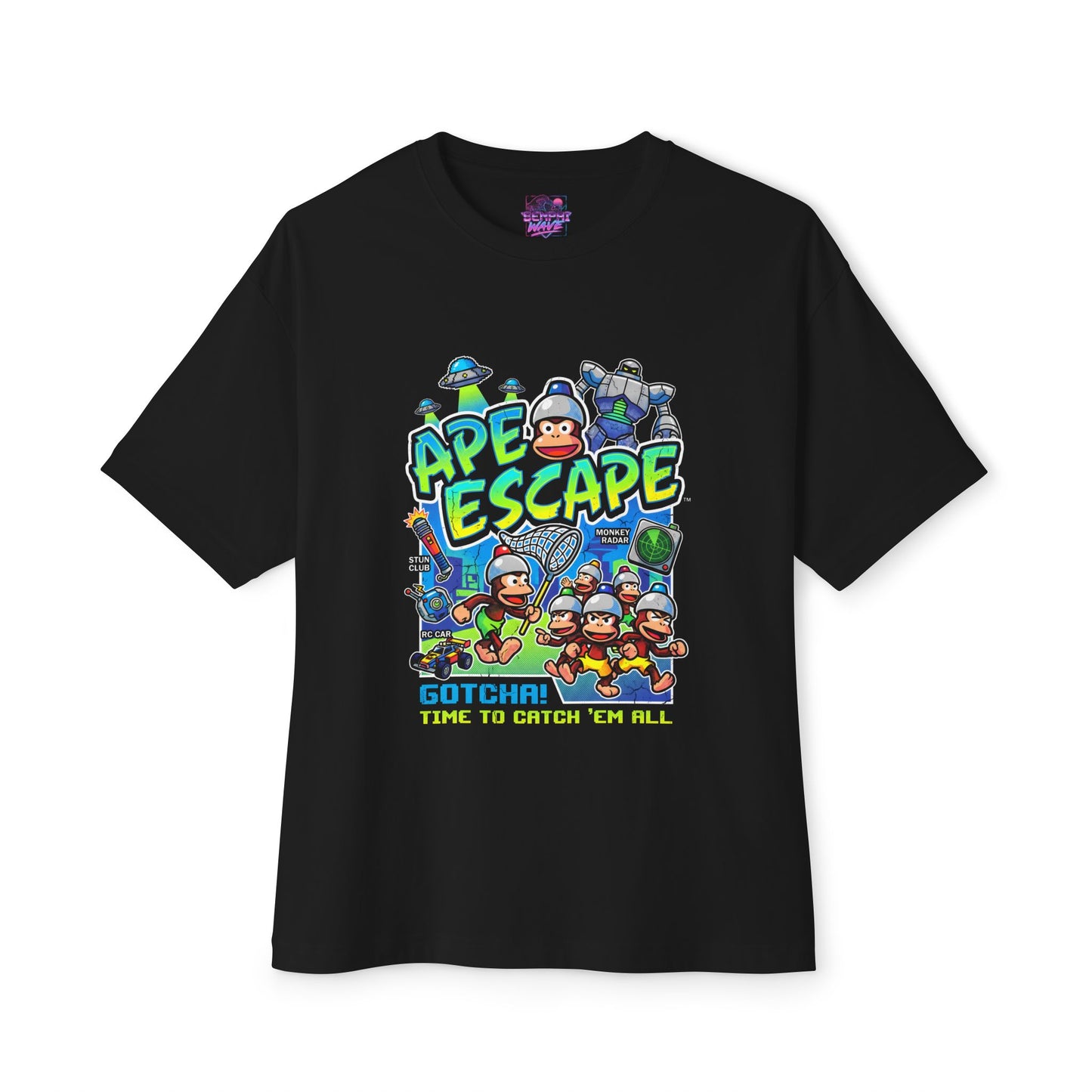 Ape Escape PS1 Classic – Spike Catching Monkeys Retro Legend Premium Oversized Unisex T-Shirt