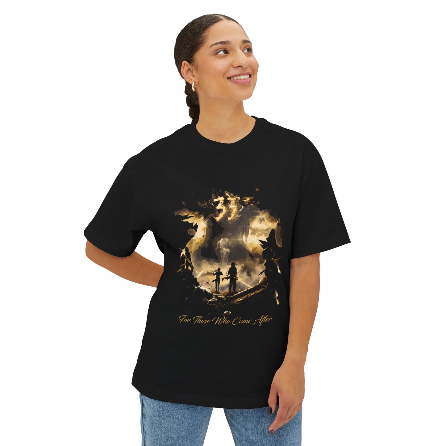 Golden Expedition 33: Red Gommage Street Fashion Legend Facing the Paintress Premium Oversized Unisex T-Shirt