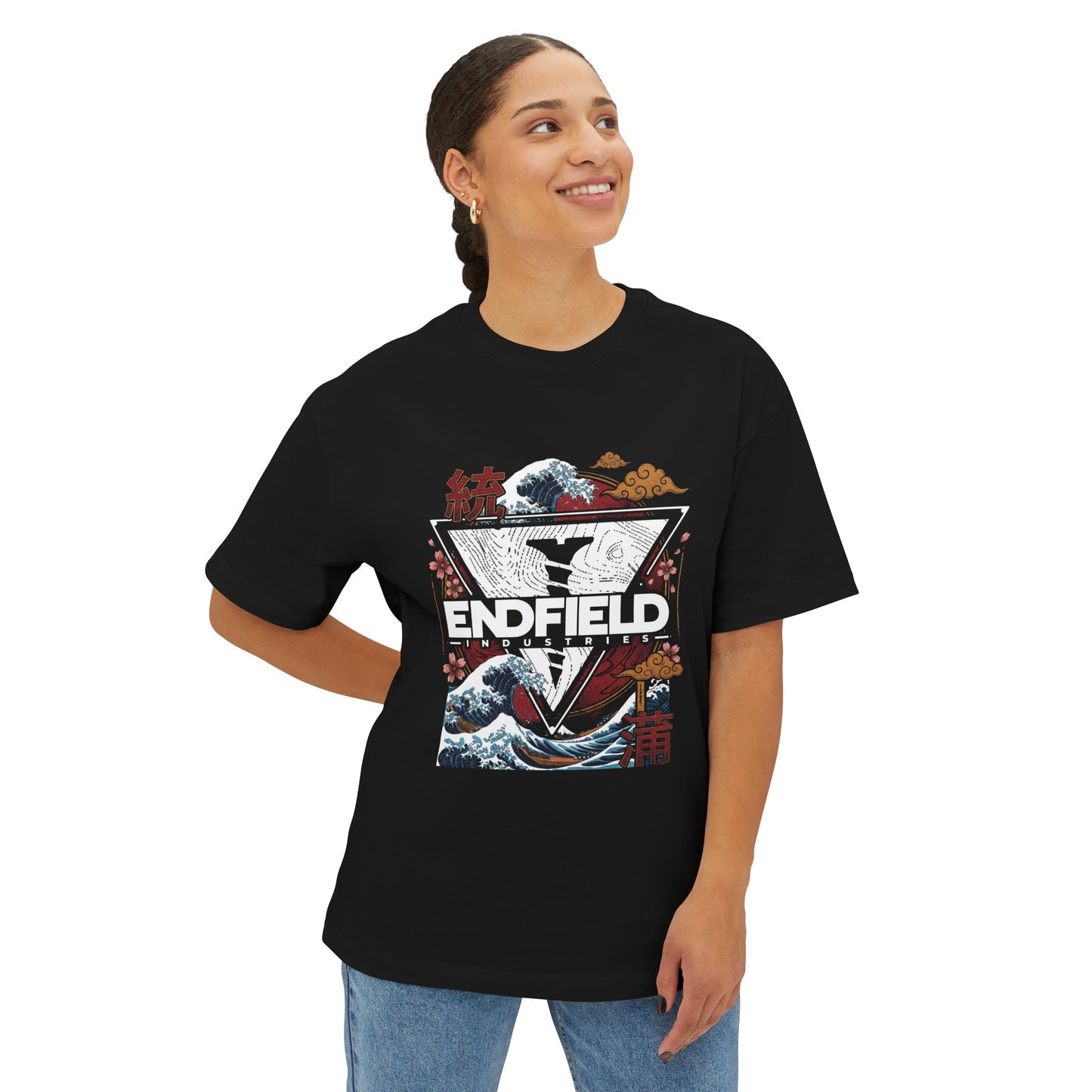 Endfield The Factory Must Grow Arknights Meme Design Retro Factory Growth Infinite Run Premium Oversized Unisex T-Shirt