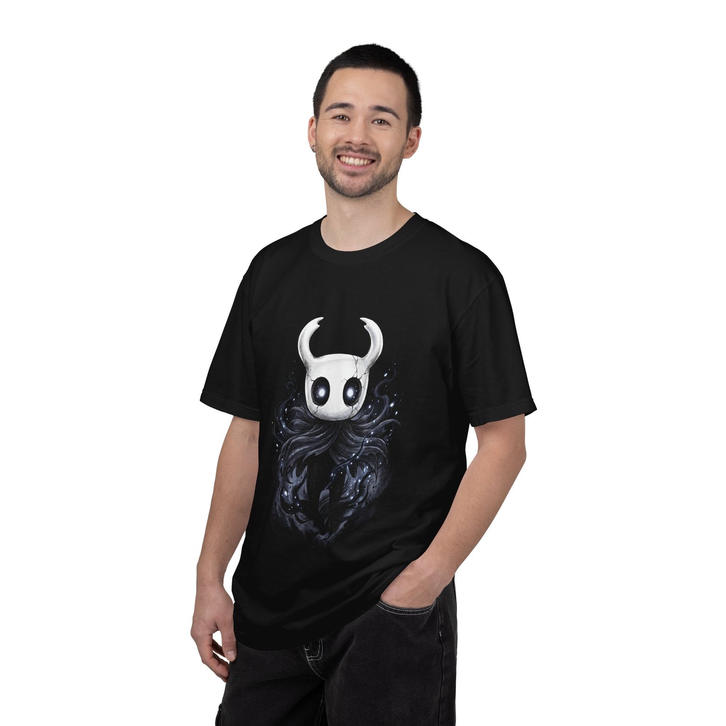 Hollow Knight Ghost Navy Cape White Mask Art Premium T-Shirt