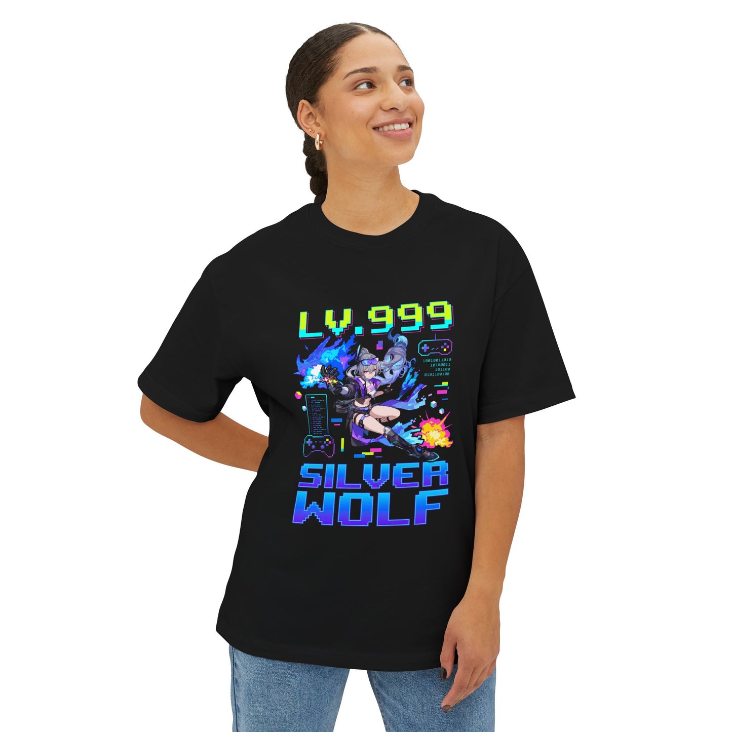 HSR Silver Wolf Overclocked: Level 999 Premium Oversized Unisex T-Shirt