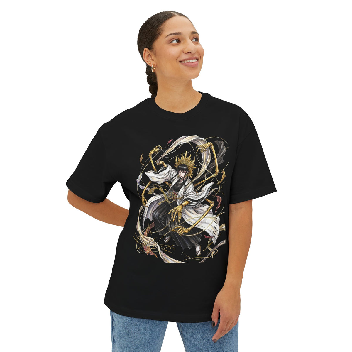 Senjumaru Shutara Bleach Great Weave Guard Multi-Arm Design Premium Oversized Unisex T-Shirt