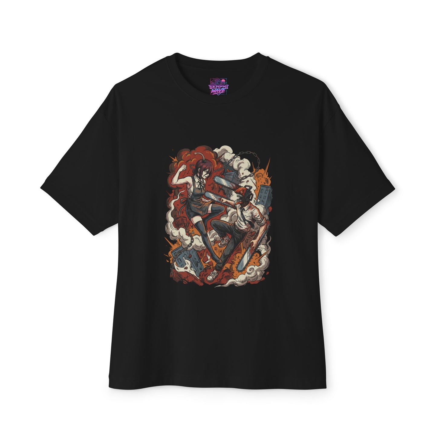 Chainsaw Man Denji Reze Chainsaw Head Pull Cord Devil Hunter Design Premium Oversized Unisex T-Shirt