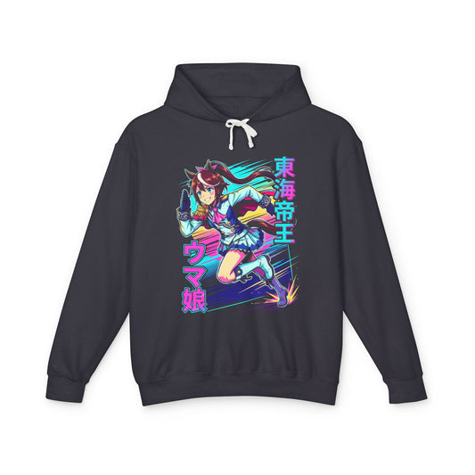 Umamusume Tokai Teio Teal Neon Kanji Fan Art Hoodie