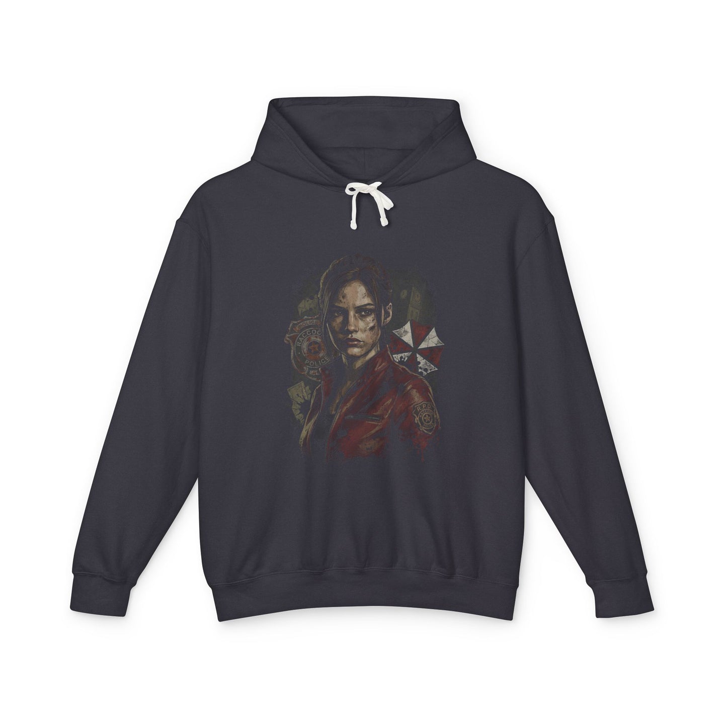 Resident Evil Claire Redfield Raccoon Police Station Escape Portrait Unisex Premium Hoodie