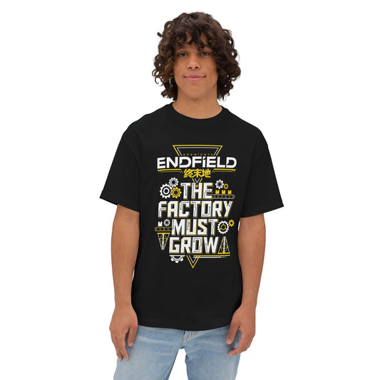 Arknights Endfield The Factory Must Grow Meme Factory Expansion Automation Endless Build Premium Oversized Unisex T-Shirt