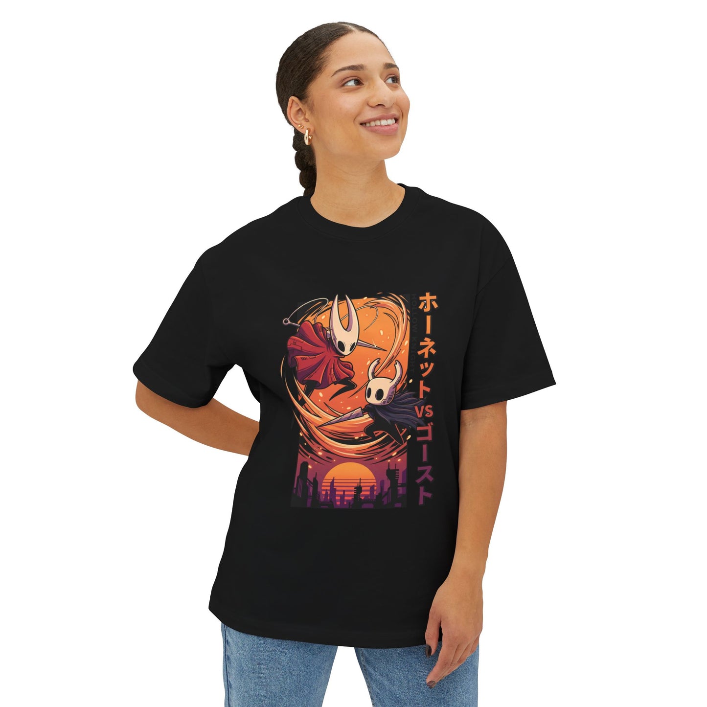 Hornet Blade of Silk Vaporwave Retro Design Hollow Knight Ghost Premium Oversized Unisex T-Shirt