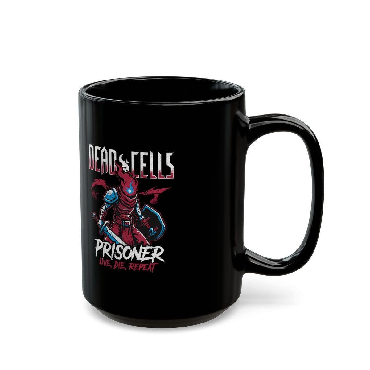Dead Cells Prisoner Live Die Repeat Black Mug