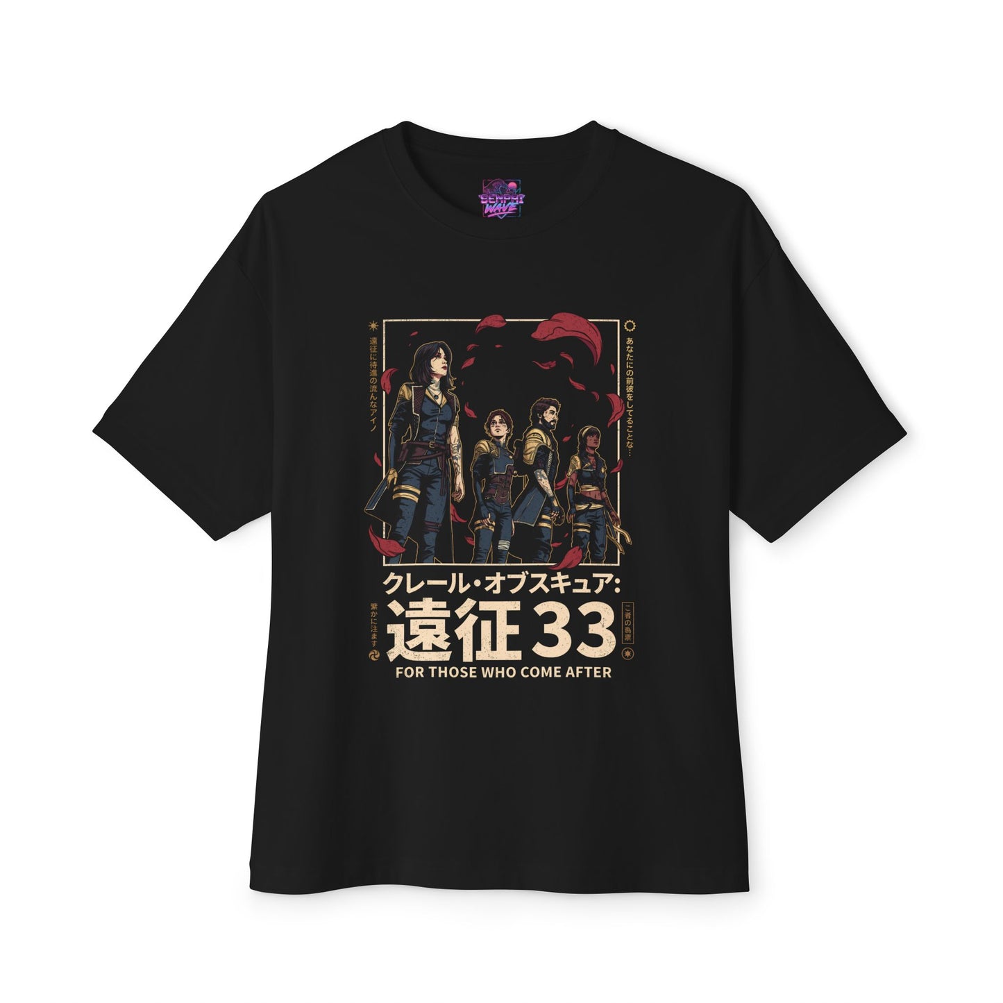 Expedition 33 Street Style: Red Gommage Petals Premium Oversized Unisex T-Shirt