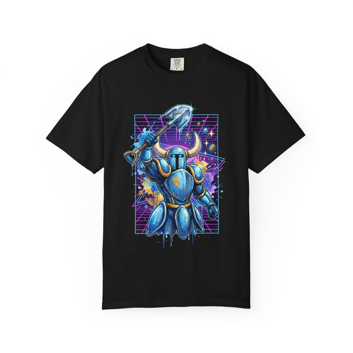 Shovel Knight Stalwart Plate Armor Vaporwave Neon Portrait Indie Premium T-Shirt