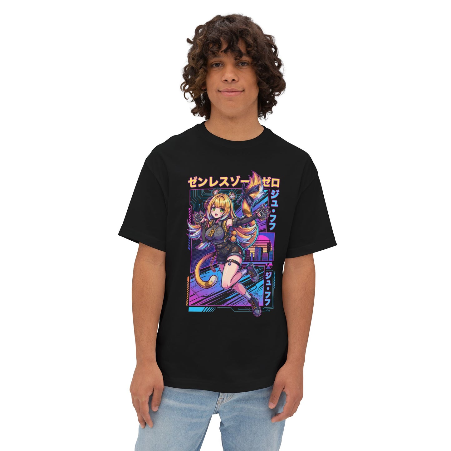 Synthwave Retro Ju Fufu Zenless Zone Zero Art Premium Oversized Unisex T-Shirt