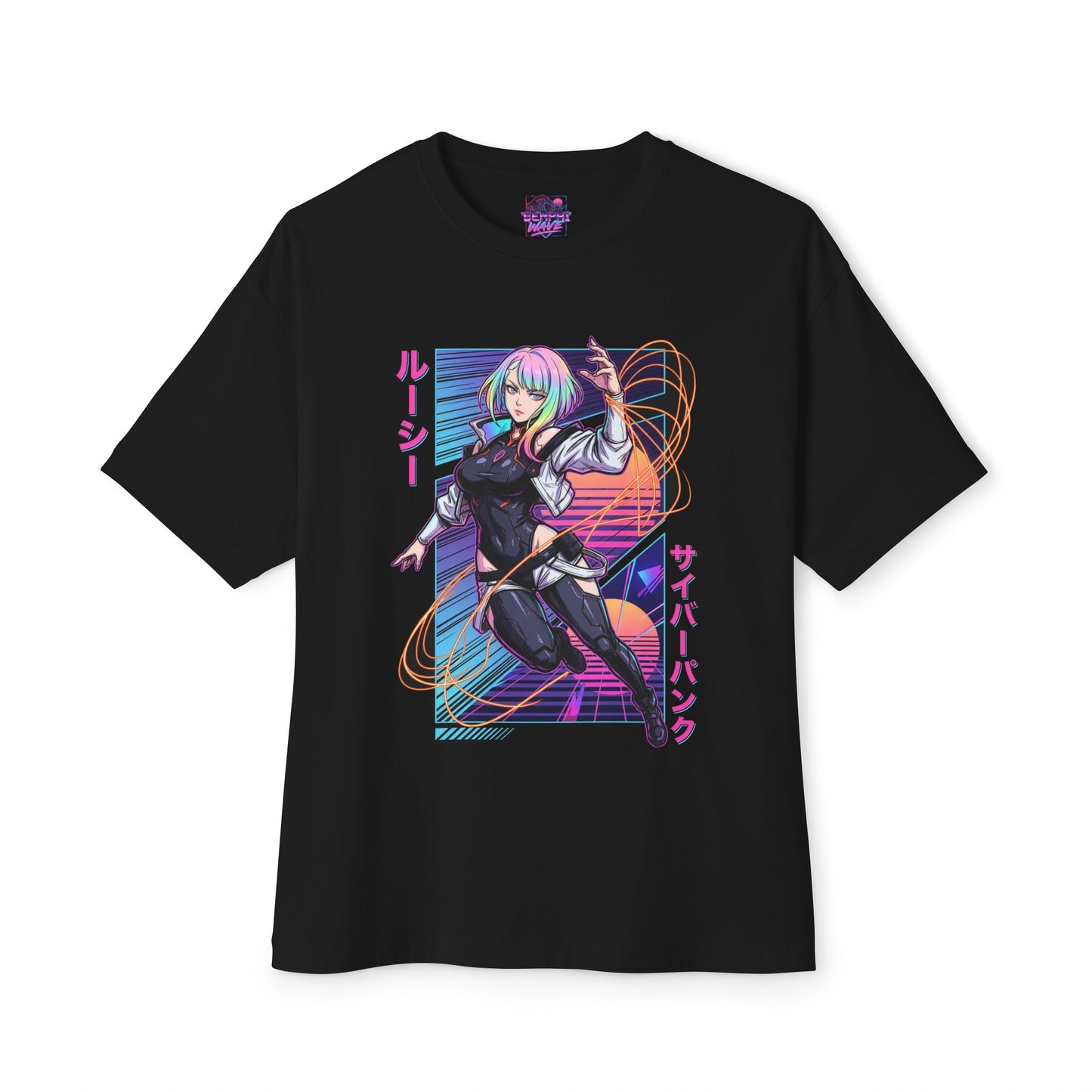Lucy GG: Pastel Gradient Hair Mysterious Netrunner Premium Oversized Unisex T-Shirt