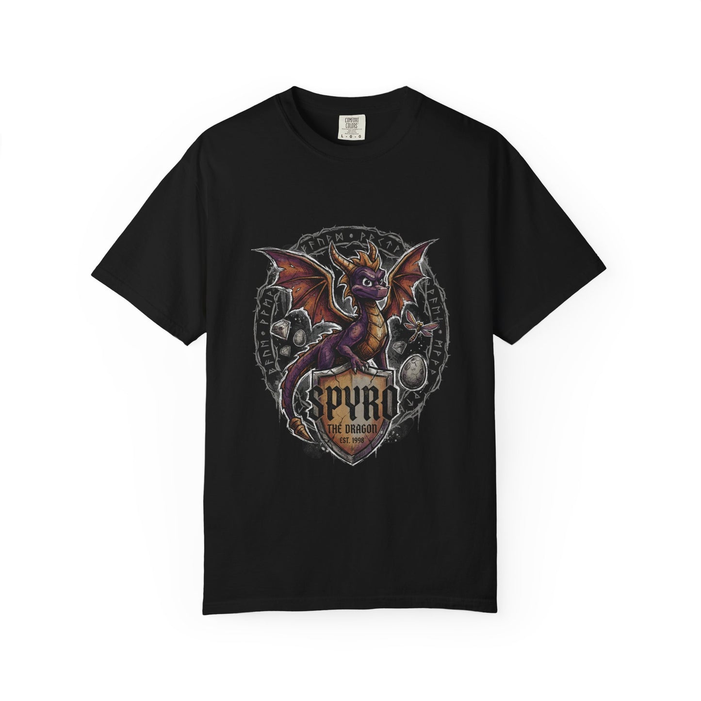 Spyro the Dragon Fan Art – Purple Hero Gliding Fire Breath Design Premium T-Shirt