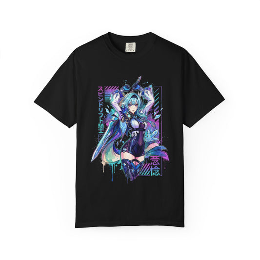 Genshin Impact Eula Vaporwave Aesthetic Neon Synthwave Design Premium T-Shirt