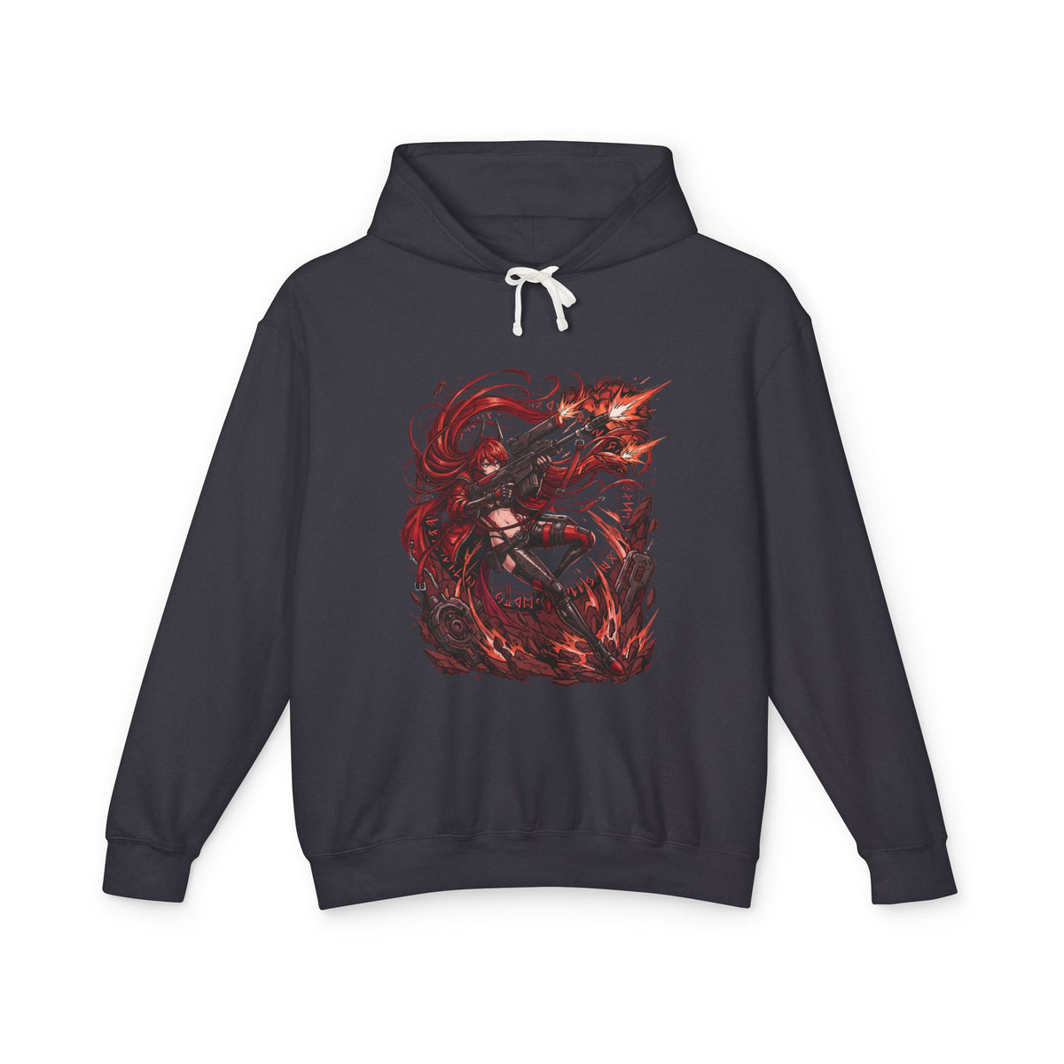 Nikke Red Hood Rune Circle Flames Fan Art Hoodie
