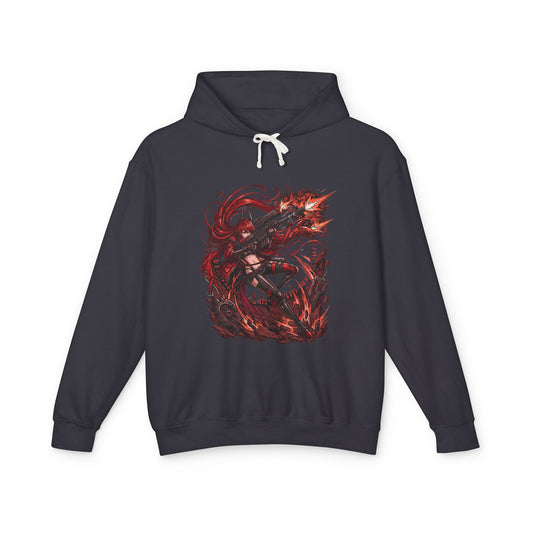 Nikke Red Hood Rune Circle Flames Fan Art Hoodie