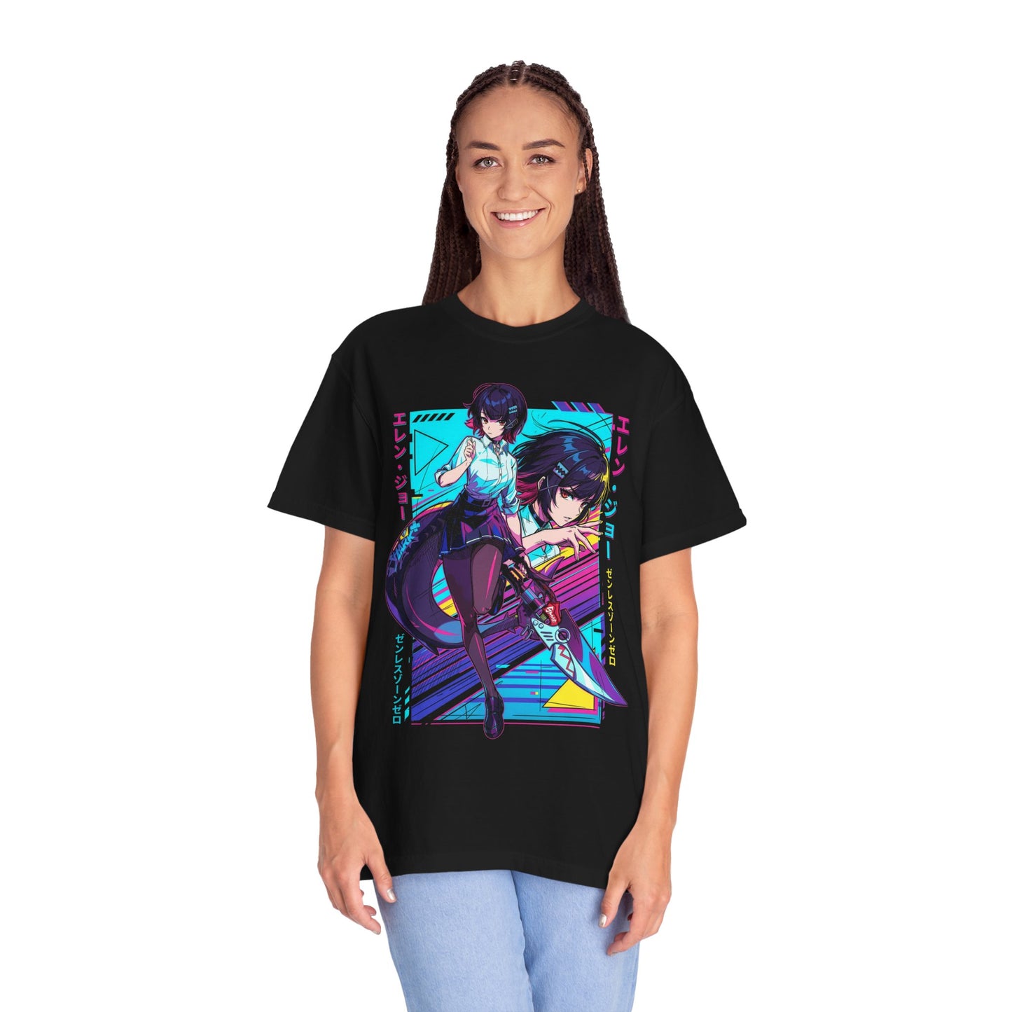 Zenless Zone Zero Ellen Joe Retro Synthwave Maid Premium T-Shirt