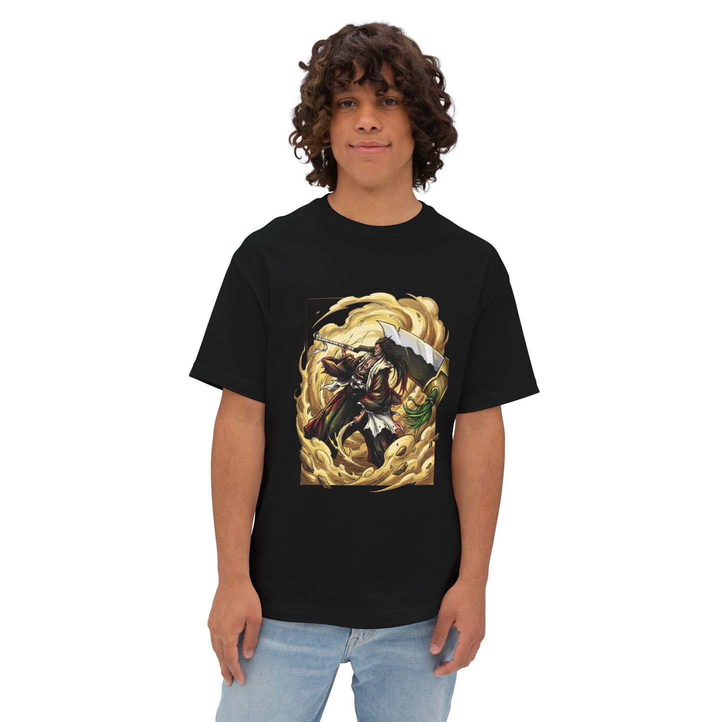Shikai Kenpachi Zaraki Bleach Eyepatch Grin Warrior Portrait Premium Oversized Unisex T-Shirt