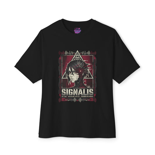 Signalis Lost Dreams Partner Search Cosmic Mystery Icon Premium Oversized Unisex T-Shirt