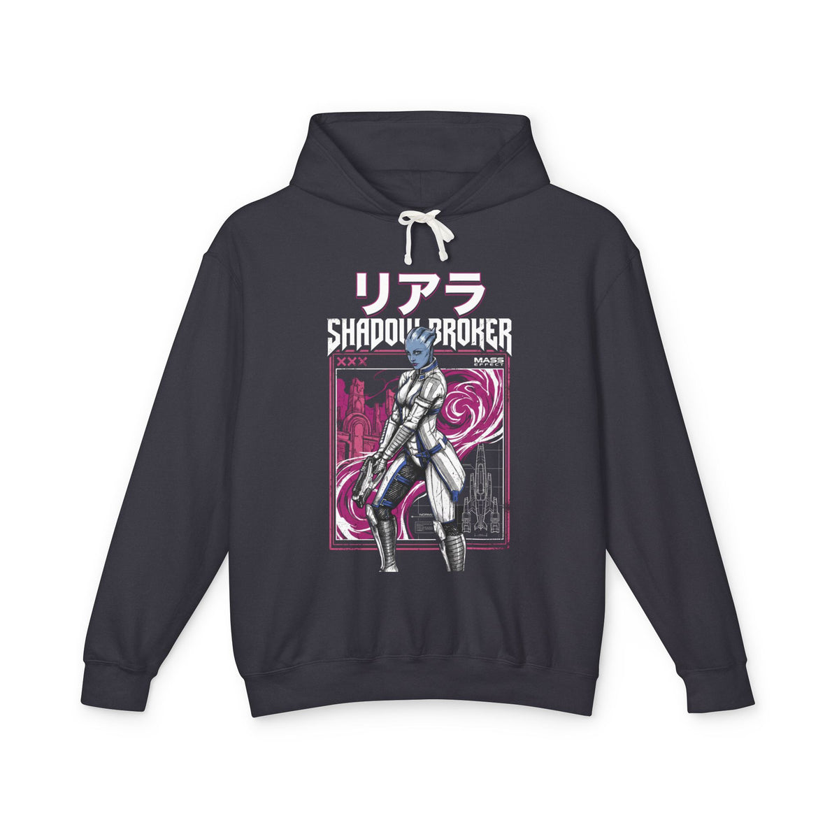 Mass Effect Liara Shadow Broker Pink Vortex Fan Art Hoodie