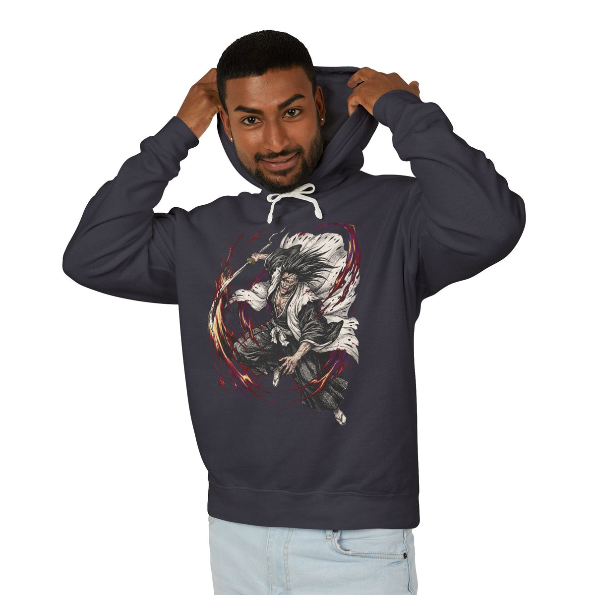 Kenpachi Zaraki Bleach 11th Division Captain Fan Art Unisex Premium Hoodie