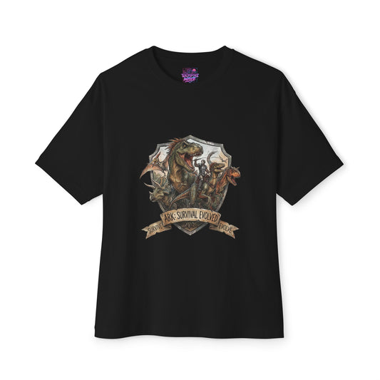 ARK Survival Ascended Neon T-Rex Synthwave Design Premium Oversized Unisex T-Shirt