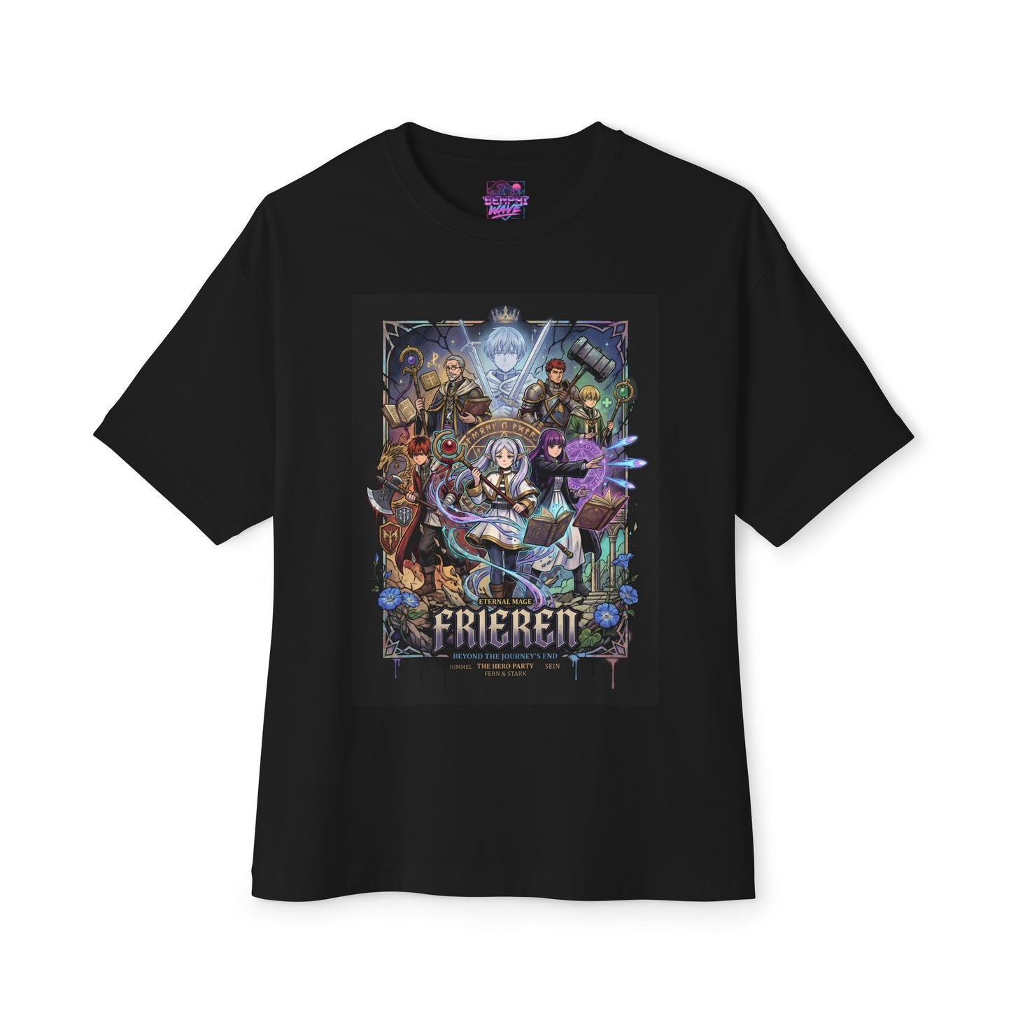 Serene Silver Hair Sorceress Beyond Horizons Premium Oversized Unisex T-Shirt