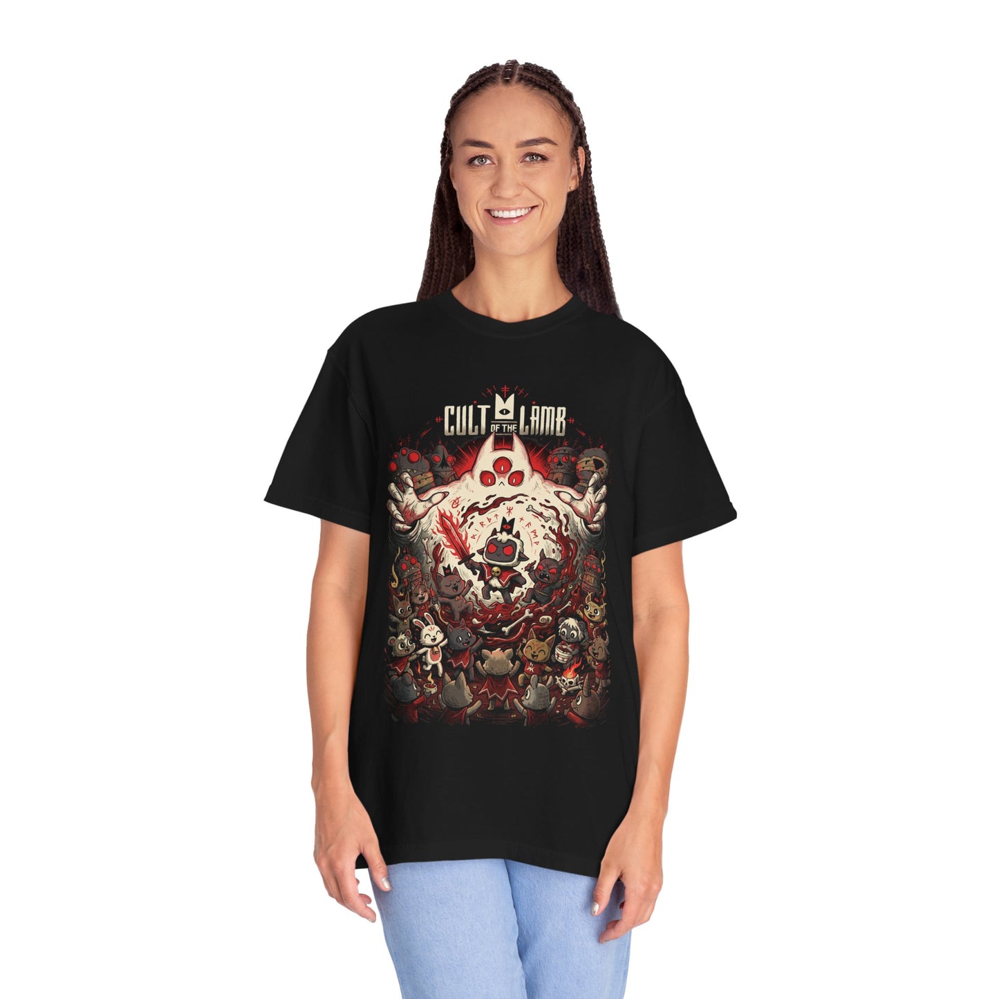 The Lamb Cult of the Lamb Adorable Sinister Cult Leader Art Premium T-Shirt