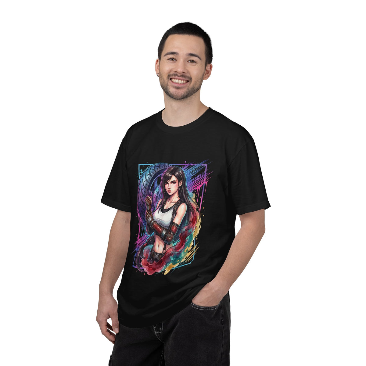 Final Fantasy VII Tifa Lockhart Black Skirt Boots Design Premium T-Shirt