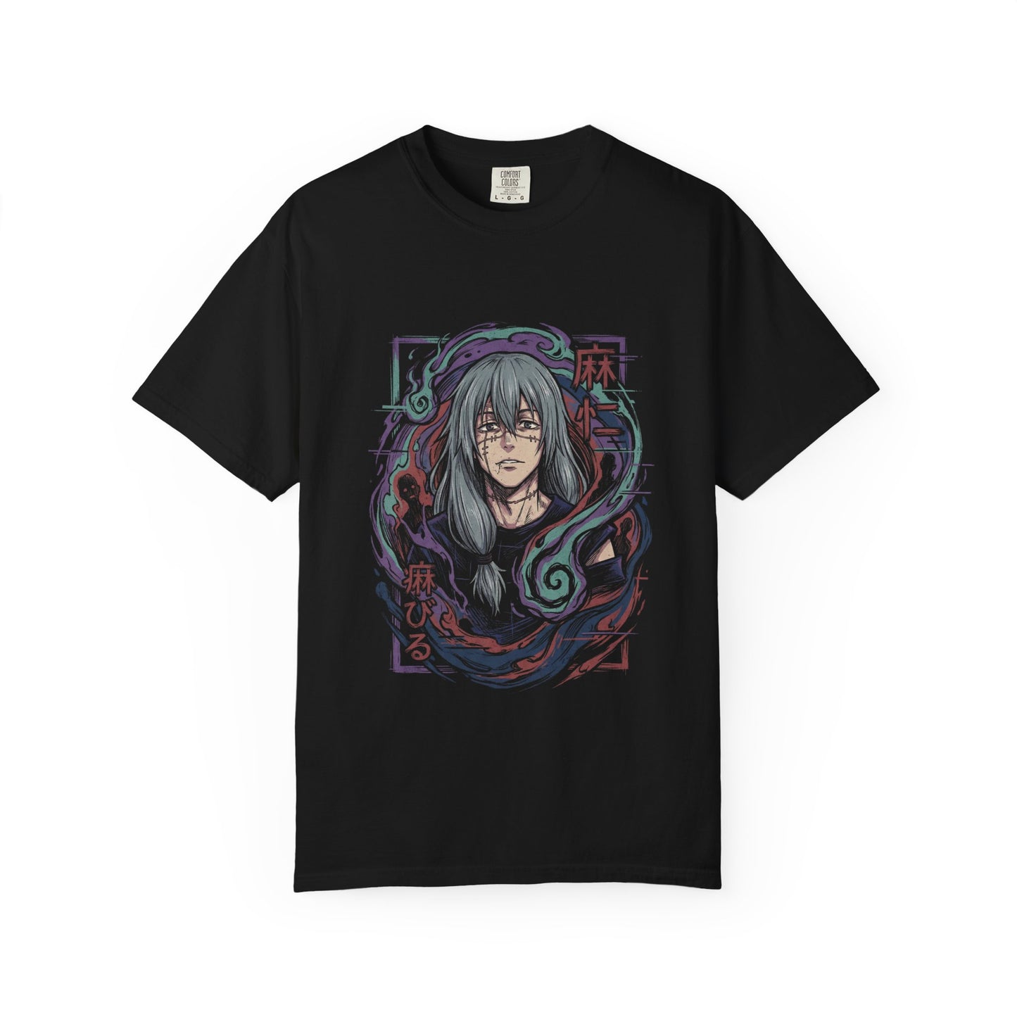 Mahito JJK Grey Blue Hair Stitches Sadistic Cursed Spirit Portrait Premium T-Shirt