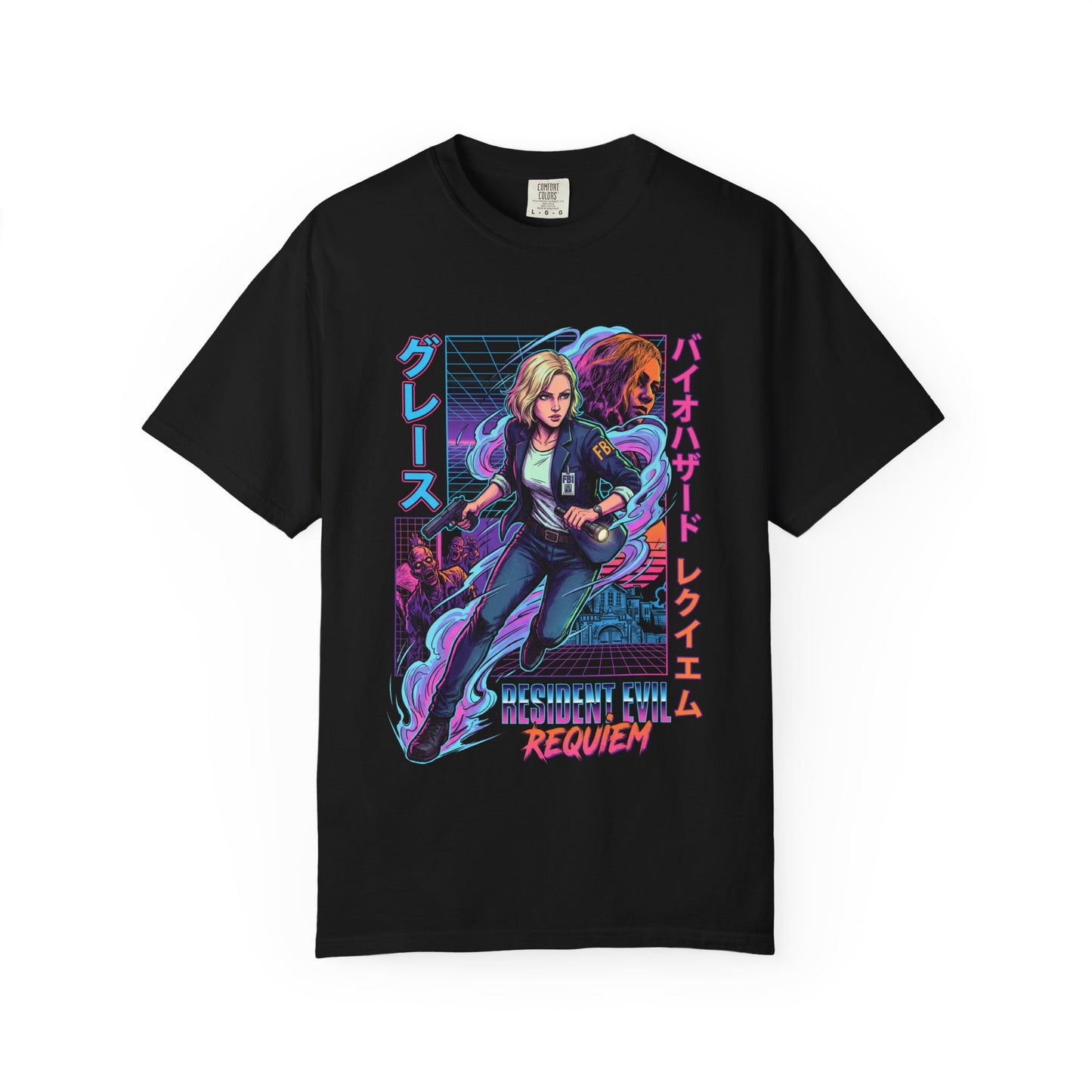 Retro Cyberpunk Grace Ashcroft Resident Evil 9 Face Fears Premium T-Shirt