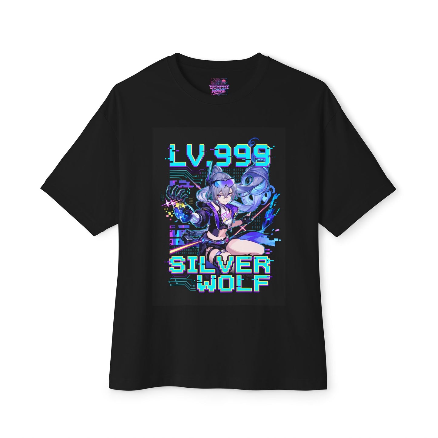 HSR Silver Wolf Lv.999: Neon Purple Glitch Queen Premium Oversized Unisex T-Shirt