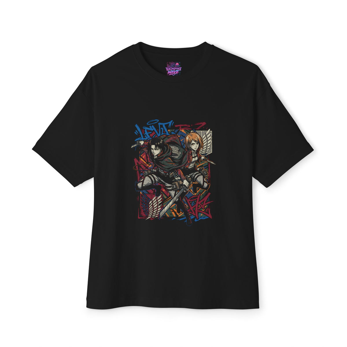Attack on Titan Levi and Petra Graffiti ODM Gear Oversized T-Shirt