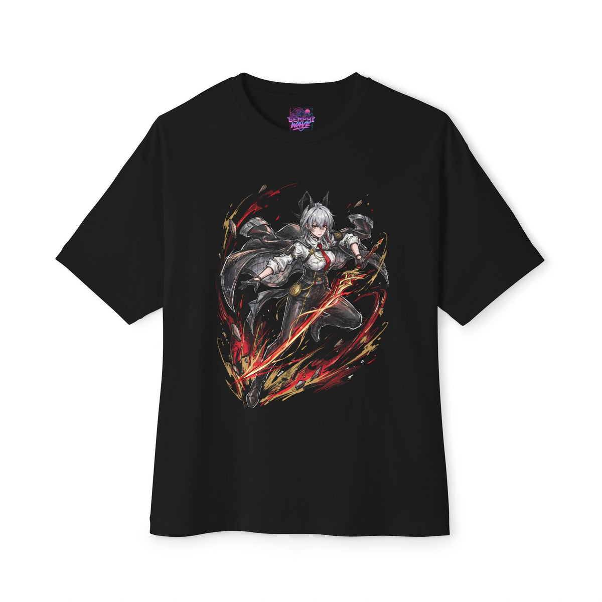 Wuthering Waves Zani Red Flame Strike Fan Art Oversized T-Shirt