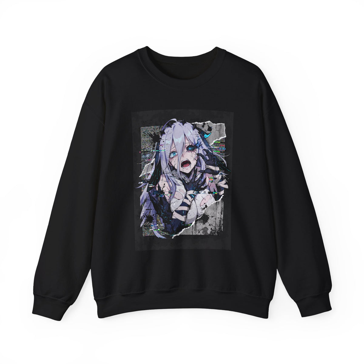 Narja Chaos Zero Nightmare Glitch Horror Portrait Crewneck Sweatshirt