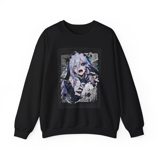 Narja Chaos Zero Nightmare Glitch Horror Portrait Crewneck Sweatshirt