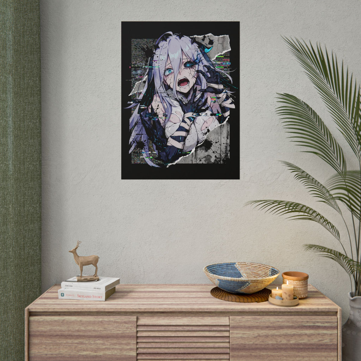Narja Chaos Zero Nightmare Glitch Horror Portrait Poster