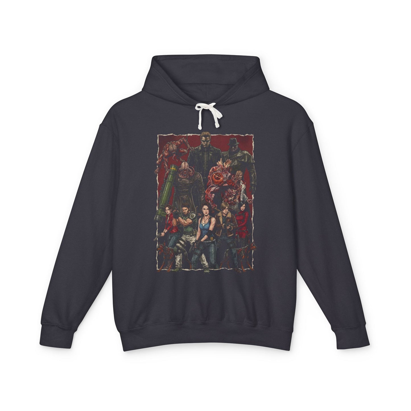 Resident Evil Nemesis Mr X Lickers Zombie Dogs Wesker Birkin Portrait Unisex Premium Hoodie