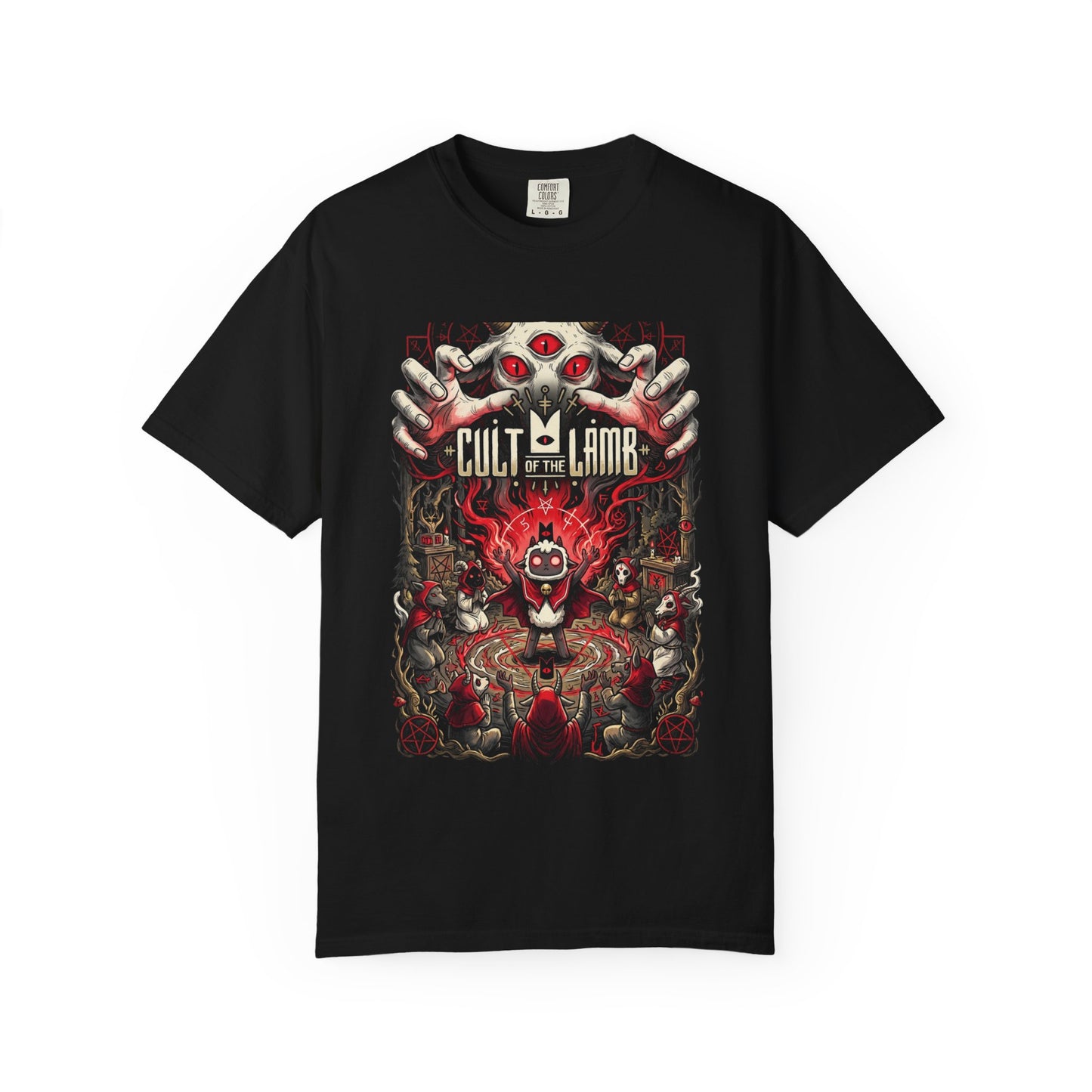 Cult of the Lamb Lambert Red Crown Cult Builder Portrait Premium T-Shirt