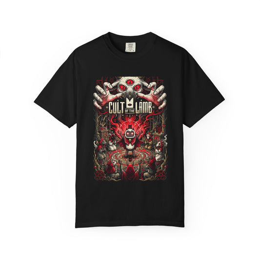 Cult of the Lamb Lambert Red Crown Cult Builder Portrait Premium T-Shirt