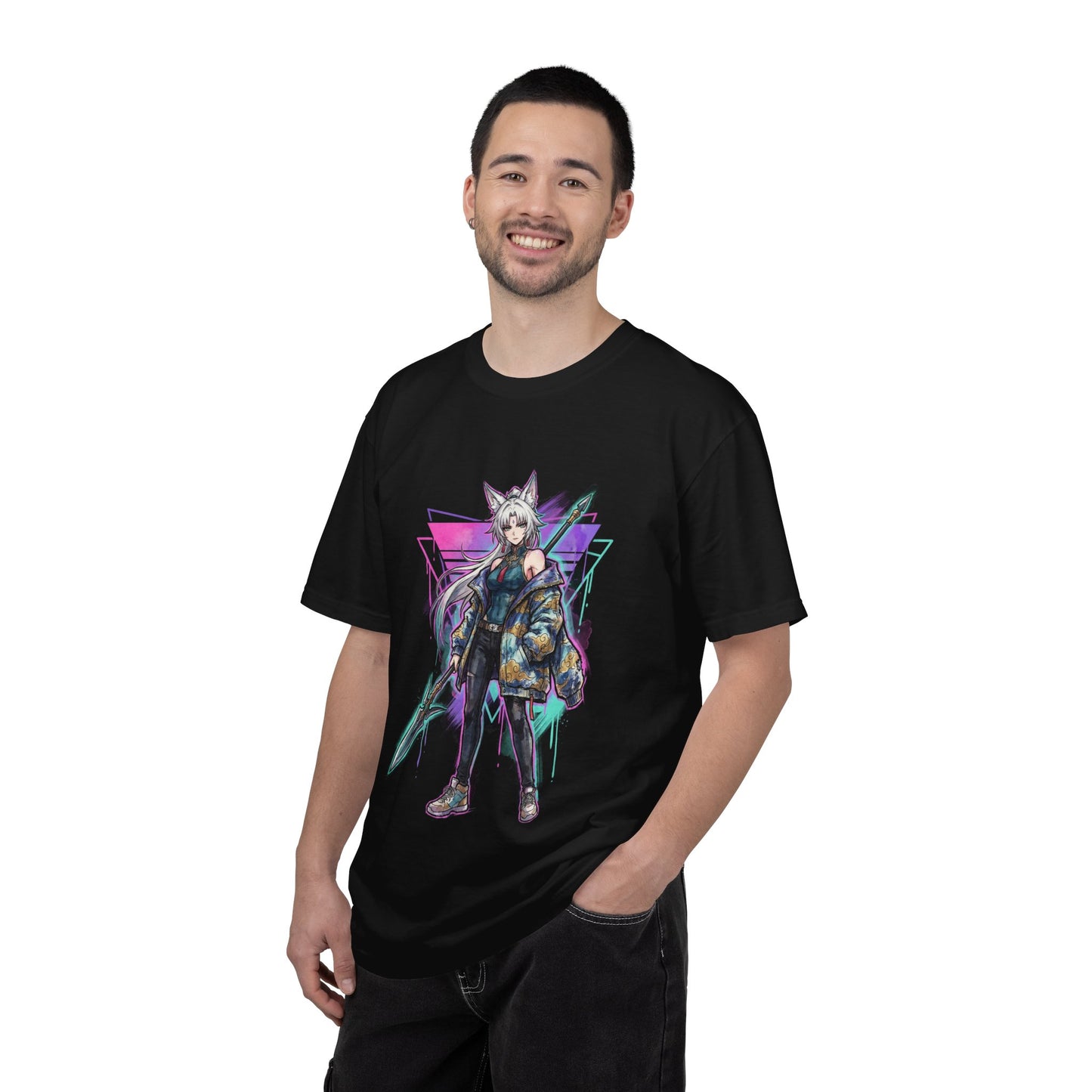 Feixiao HSR Wind Hunt General Vaporwave Neon Design Premium T-Shirt