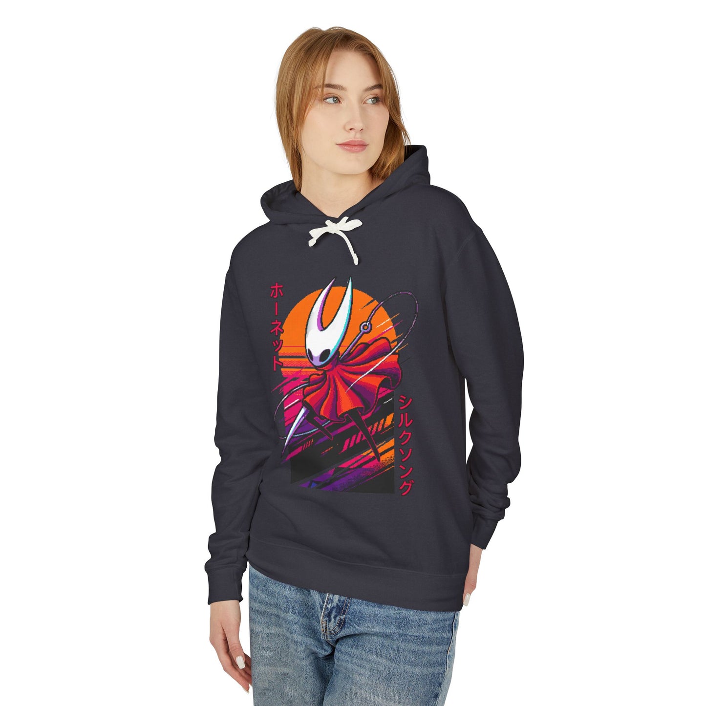 Hornet Silksong Vaporwave – Neon Needle Princess Unisex Premium Hoodie