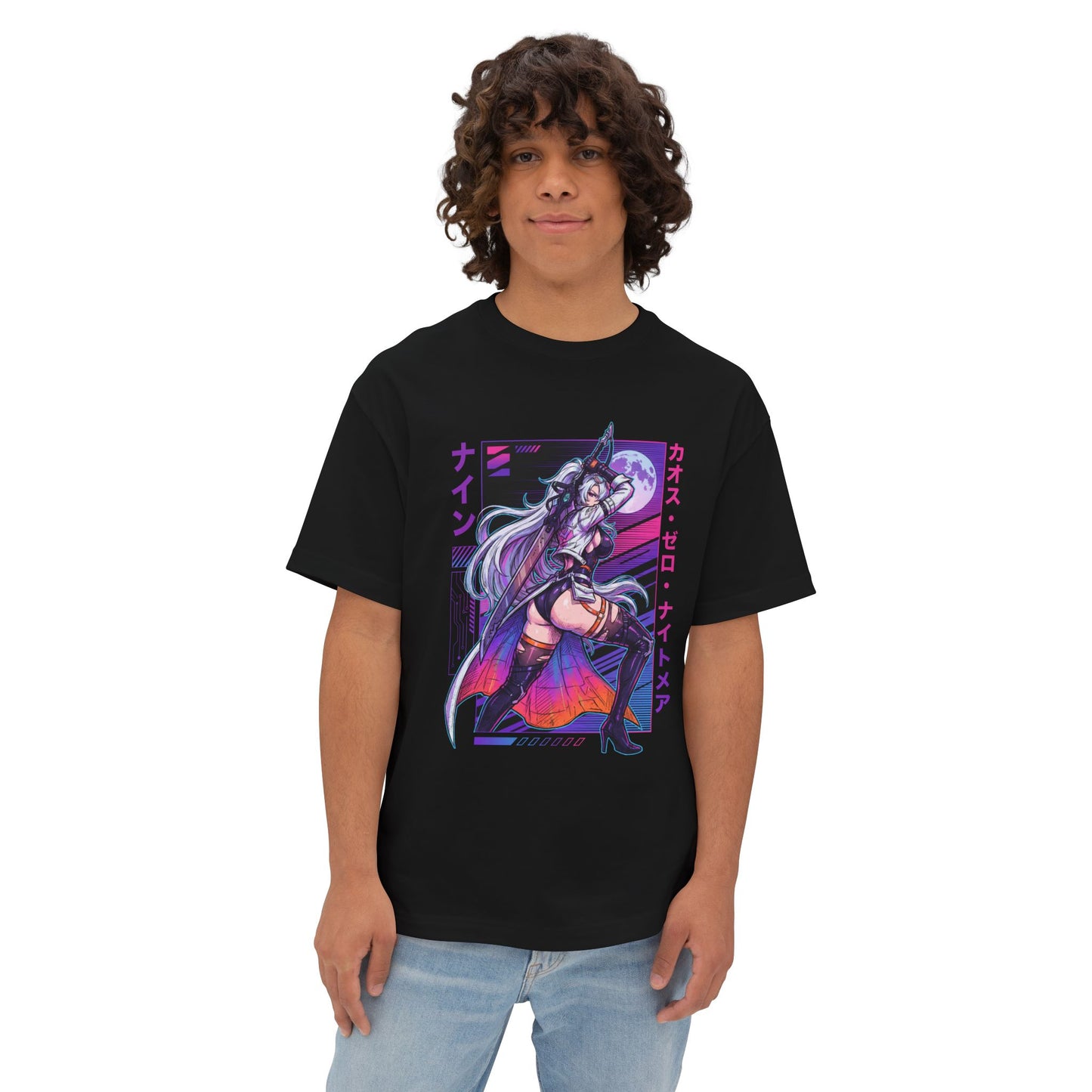 Nine Chaos Zero Nightmare Vanguard Mercenary Big Sword Galaxy Top Fan Art Portrait Premium Oversized Unisex T-Shirt