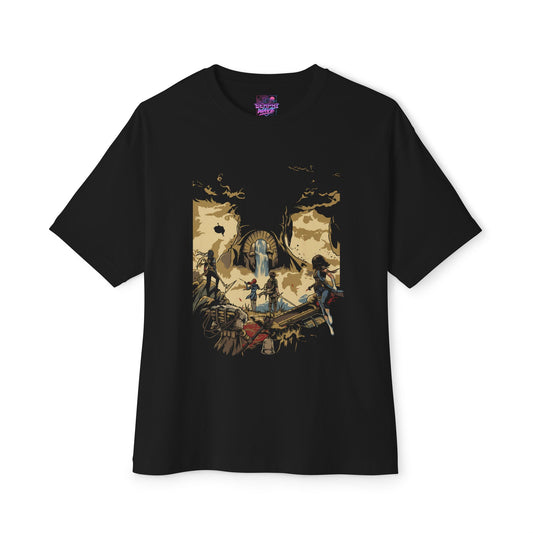 Golden Expedition 33: Red Gommage Street Fashion Legend Facing the Paintress Premium Oversized Unisex T-Shirt