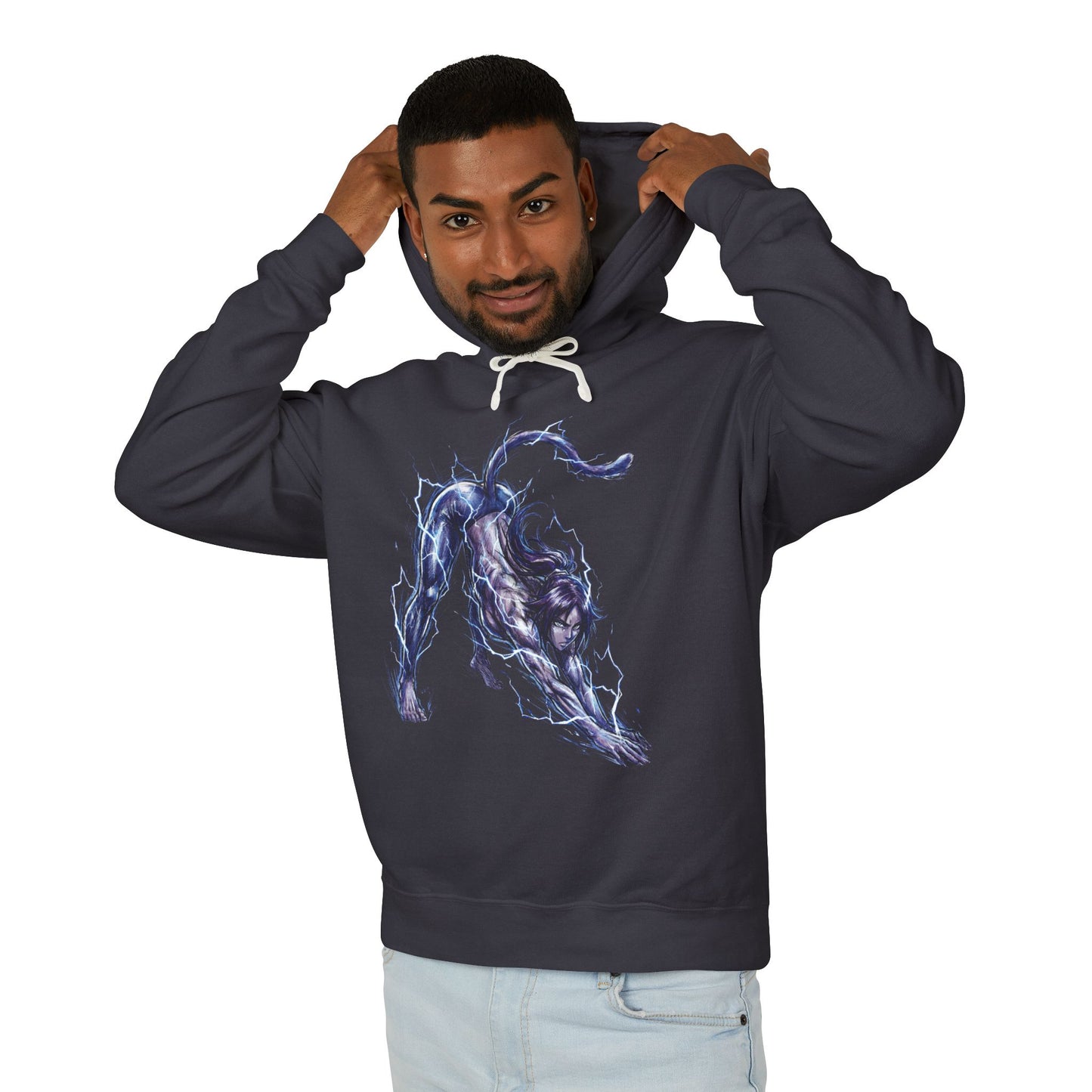 Yoruichi Shihouin Bleach Dark Skin Golden Eyes Purple Hair Icon Unisex Premium Hoodie